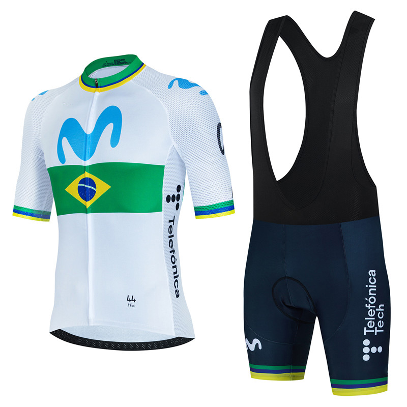 Mountain Biking Wallpaper - Movistar Cycling Jersey Set Summer Clothing