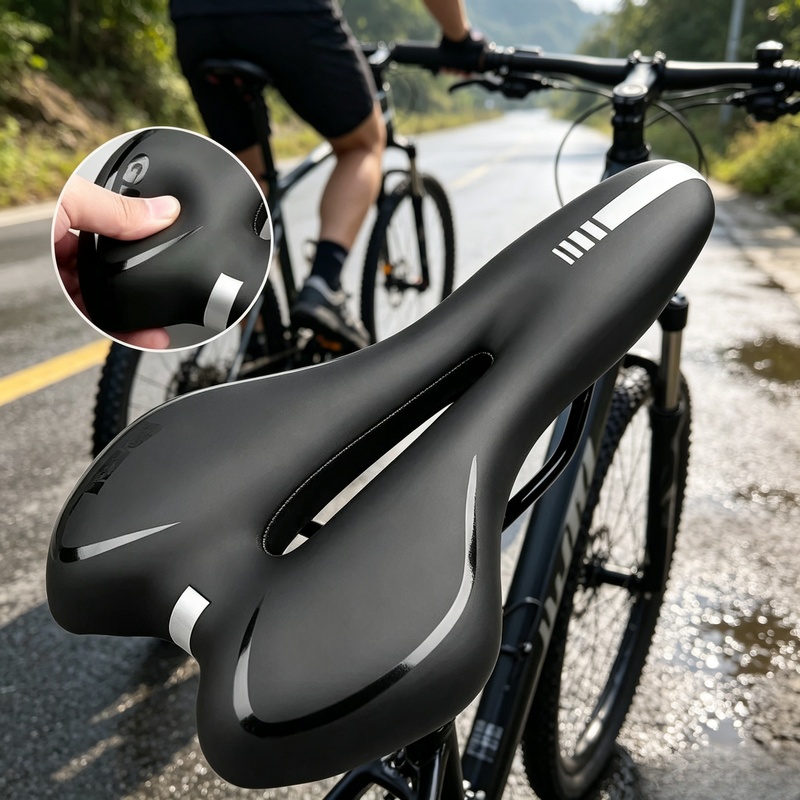 Mountain Biking Experience - Shockproof PU Leather Bike Saddle with